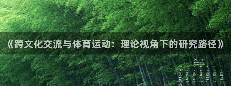 千亿国际官网下载开户：《跨文化交流与体育运动：理论视